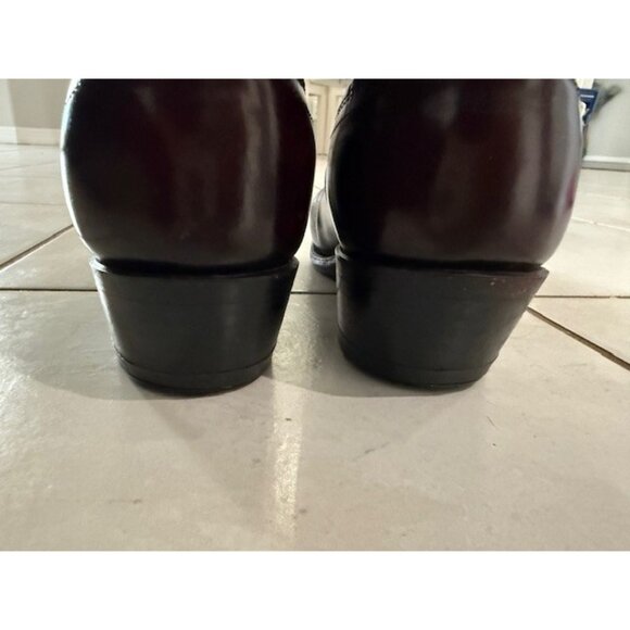 Dan Post Western Cowboy Boots Men’s 10.5 D Black Cherry Burgundy Pointed Toe GUC - Picture 7 of 14